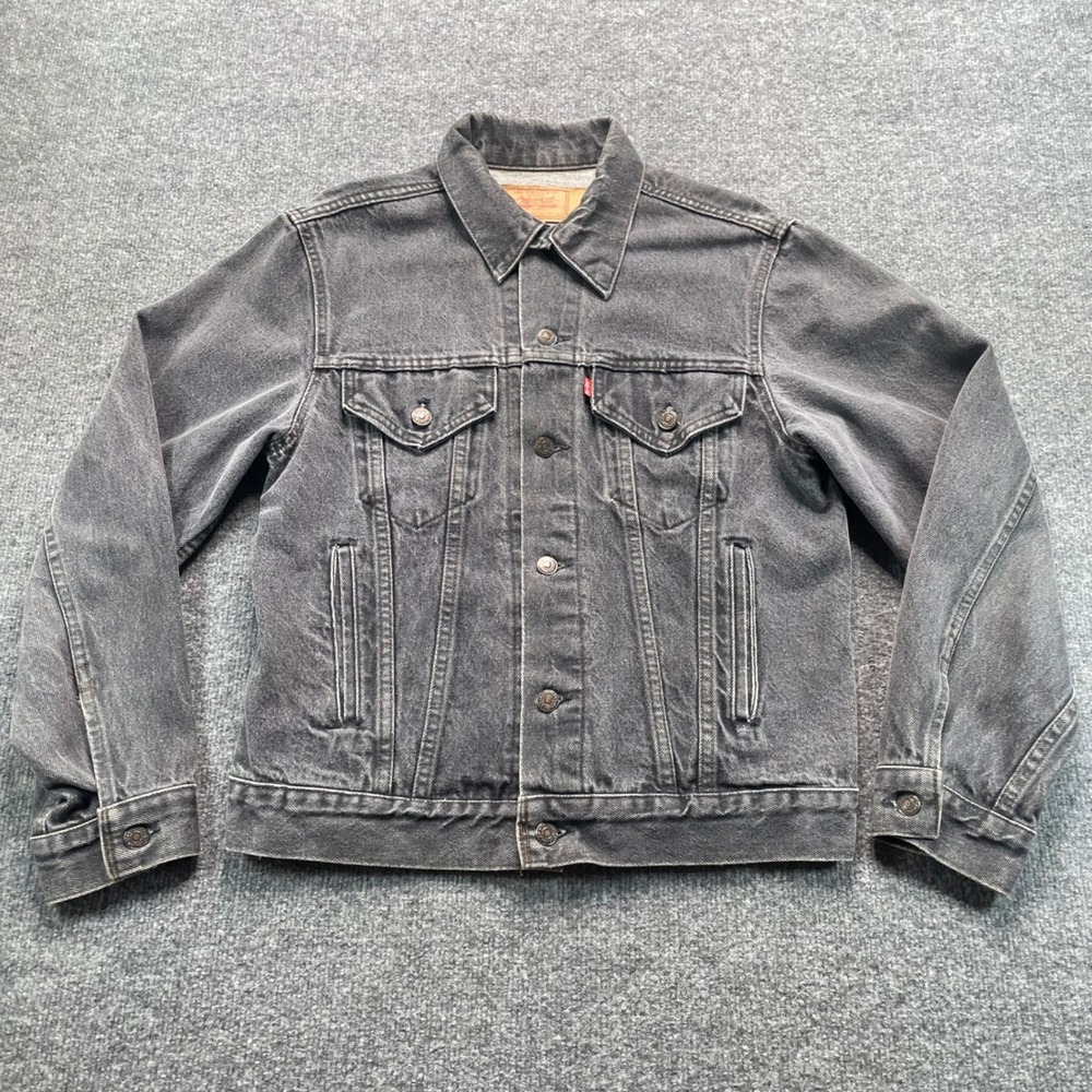 Vintage Levis Trucker Jacket Men's 40 Black Denim 70506 0259 Made in USA Type 3